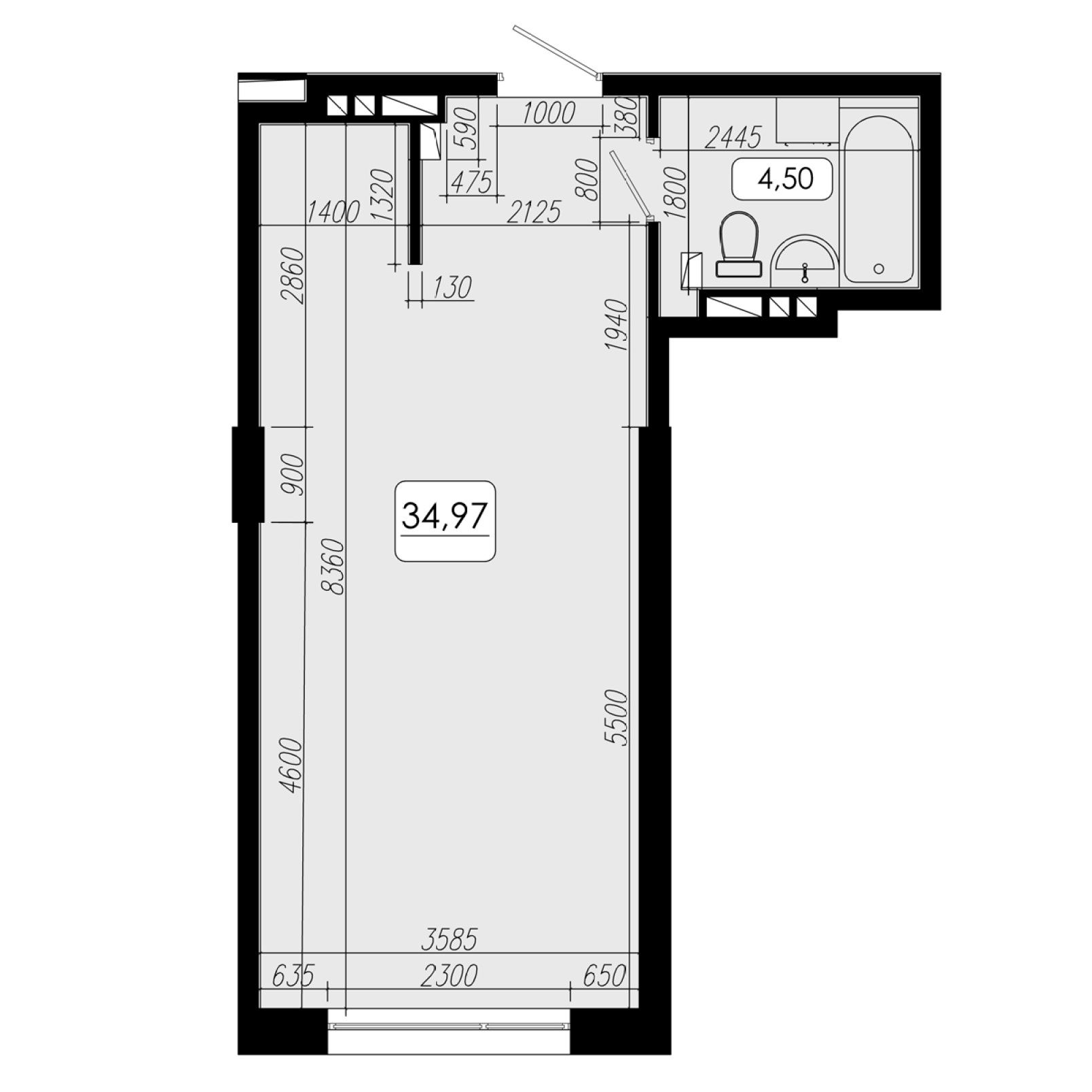 1-комн. квартира за 8 655 900 р в ЖК Премиум парк (Premium park), 47,3 м2,  дом №1. ID кв.- 99980