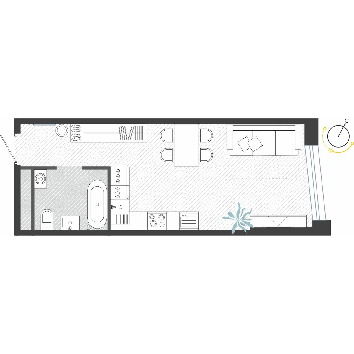 Доступные планировки в ЖК Р4 (R4), 30,19 м2