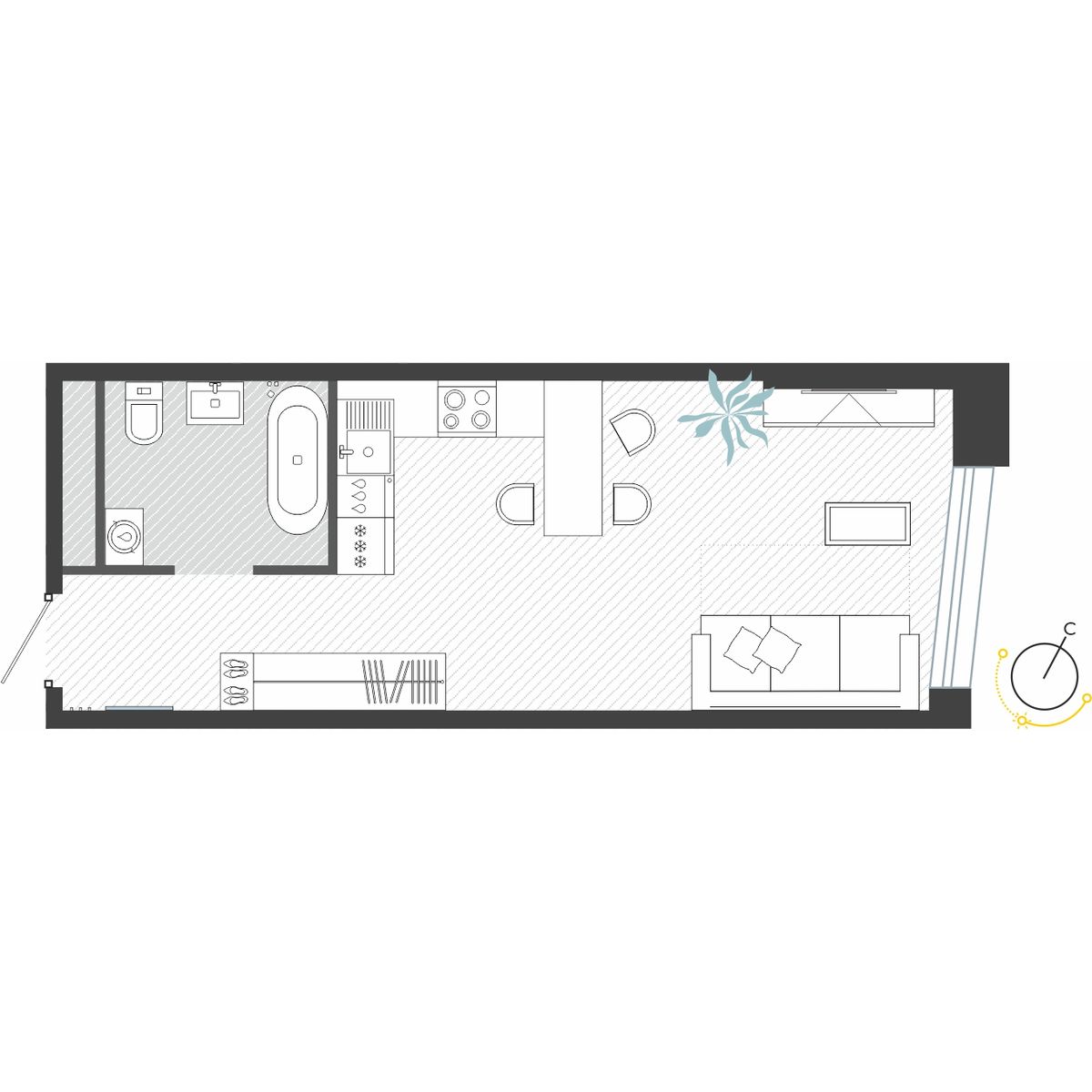 Доступные планировки в ЖК Р4 (R4), 30,79 м2