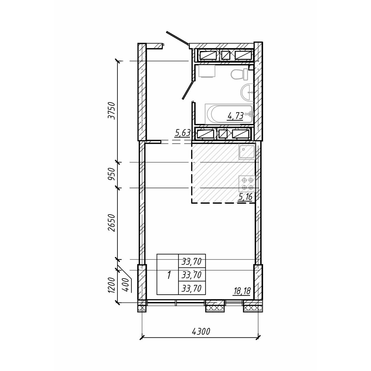 ЖК Старк (Stark), 1-комн кв 33,7 м2, за 10 682 900 ₽