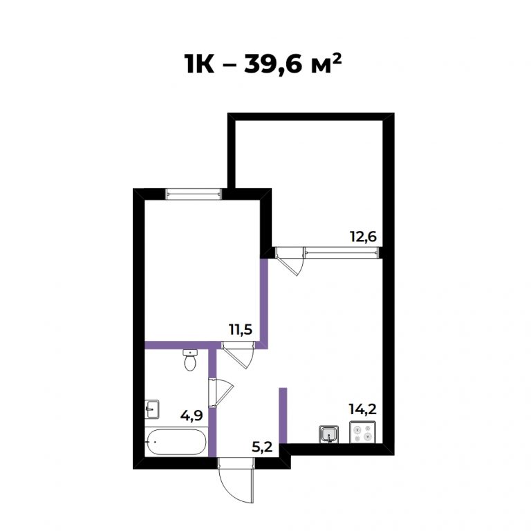 ЖК Андерсен, 2-комн кв 39,6 м2, за 7 786 944 ₽, 1 этаж