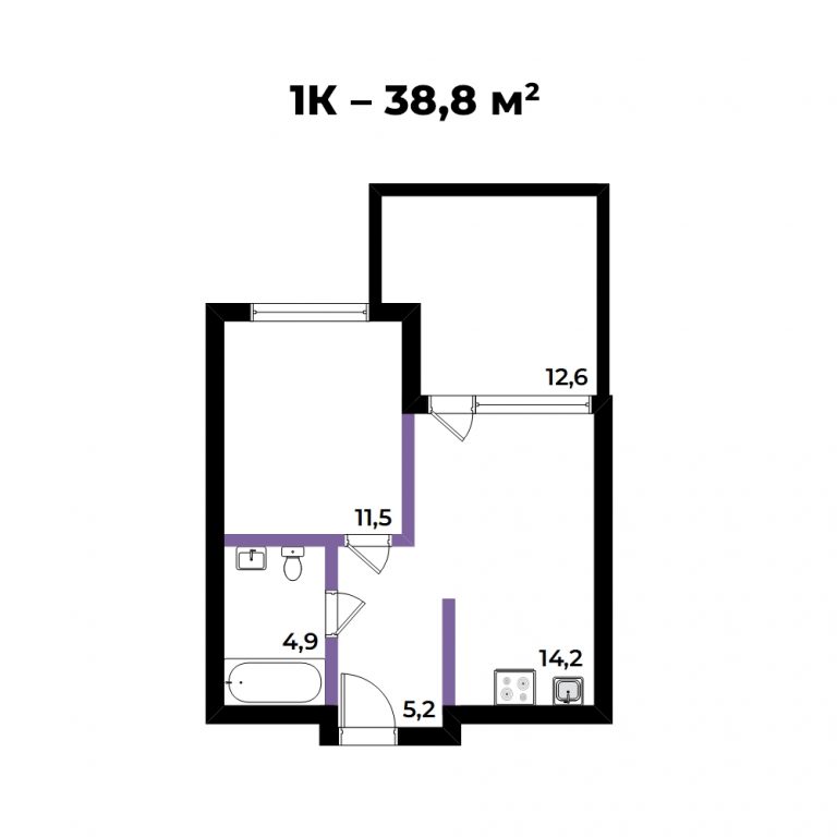 ЖК Андерсен, 2-комн кв 38,8 м2, за 7 281 208 ₽, 1 этаж