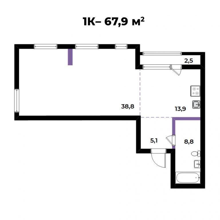 ЖК Андерсен, 3-комн кв 67,9 м2, за 10 099 446 ₽, 4 этаж