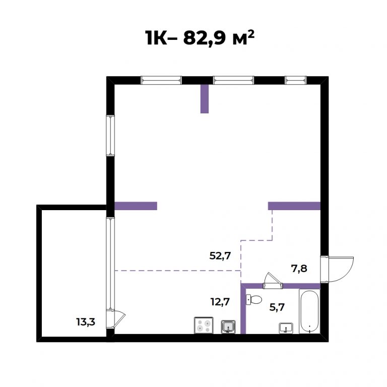 ЖК Андерсен, 4-комн кв 82,8 м2, за 13 637 160 ₽, 1 этаж