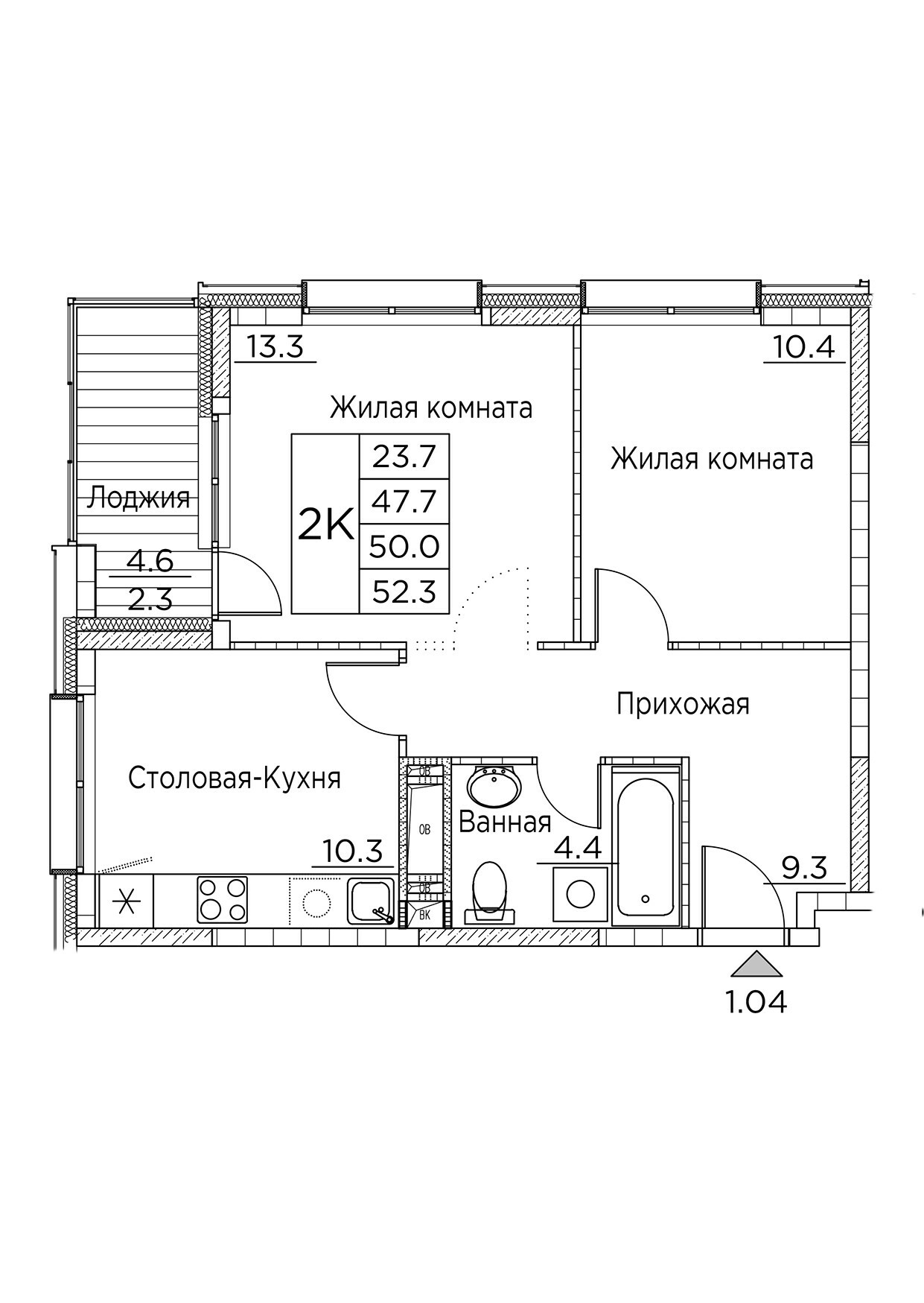 ЖК Гринхилс (Greenhills), 2-комн кв 52,3 м2, за 10 957 322 ₽, 22 этаж