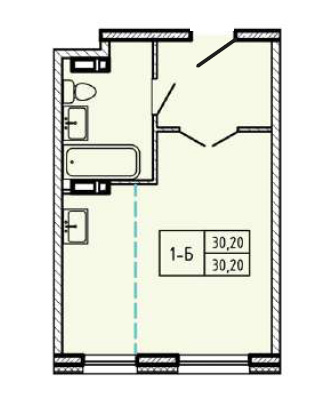 Доступные планировки в ЖК Карамель, 30,2 м2