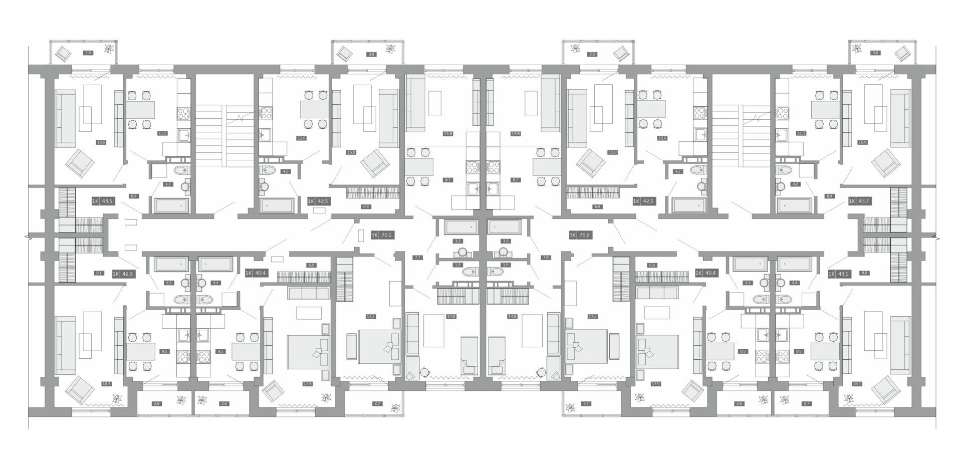 ЖК Небопарк, 1-комн кв 41,6 м2, за 5 200 000 ₽, 4 этаж