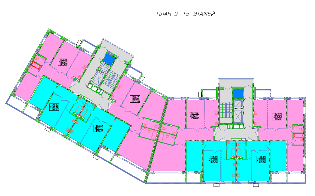 План на этаже дома №108, кв. №115, за 8 302 000 ₽
