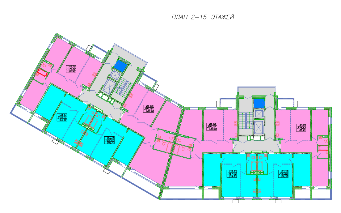 План на этаже дома №110, кв. №138, за 6 176 000 ₽