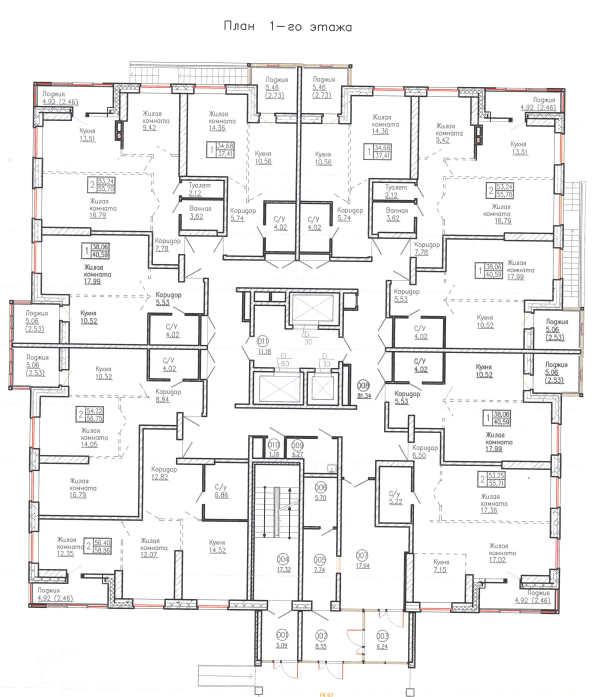 План на этаже дома №1, кв. №126, за 5 184 660 ₽