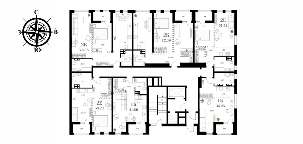 План на этаже дома №2, кв. №102, за 10 247 100 ₽