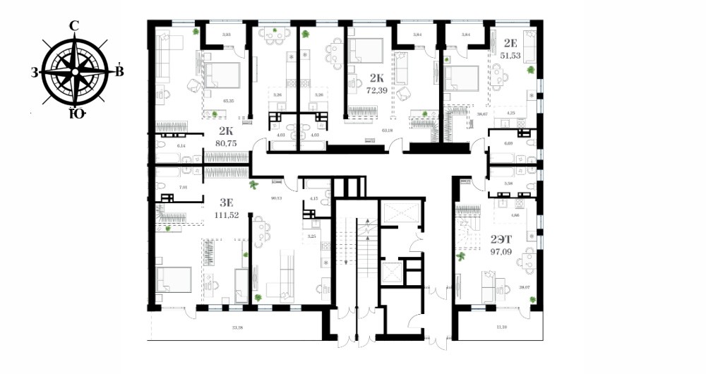 План на этаже дома №2, кв. №242, за 21 070 400 ₽